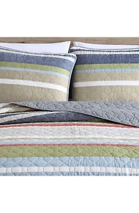 Salmon Ladder Cotton Quilt 3-Piece Set