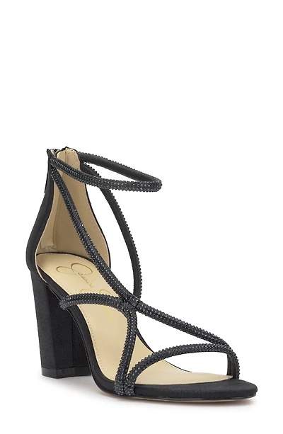 Shiny Ankle Strap Sandal