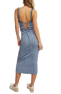 Lucinda Gingham Check Stretch Cotton Dress