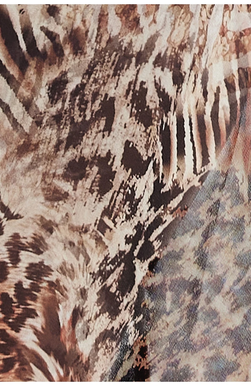 Banks Animal Print High-Low Wrap Midi Skirt
