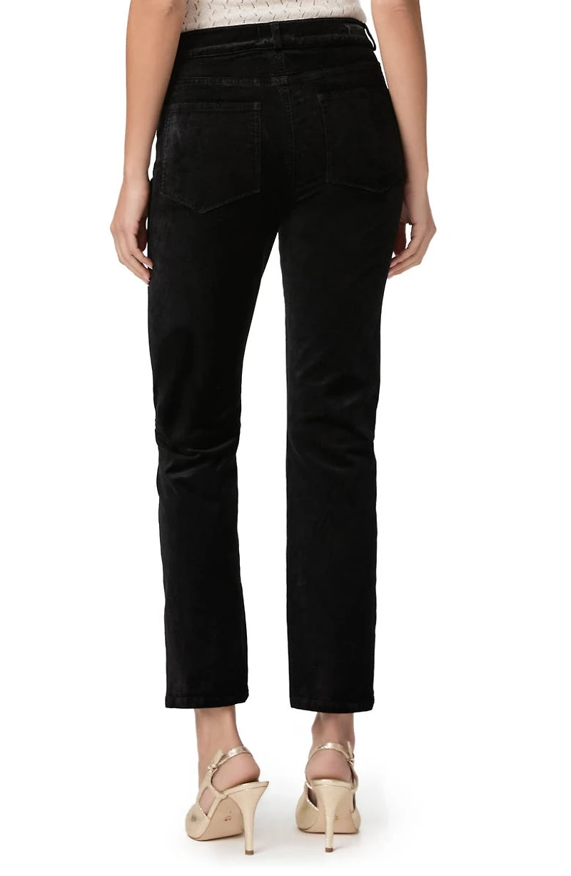 Cindy High Waist Crop Straight Leg Velvet Jeans
