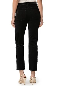 Cindy High Waist Crop Straight Leg Velvet Jeans