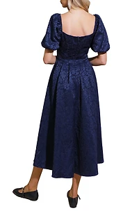 Puff Sleeve Midi Dress