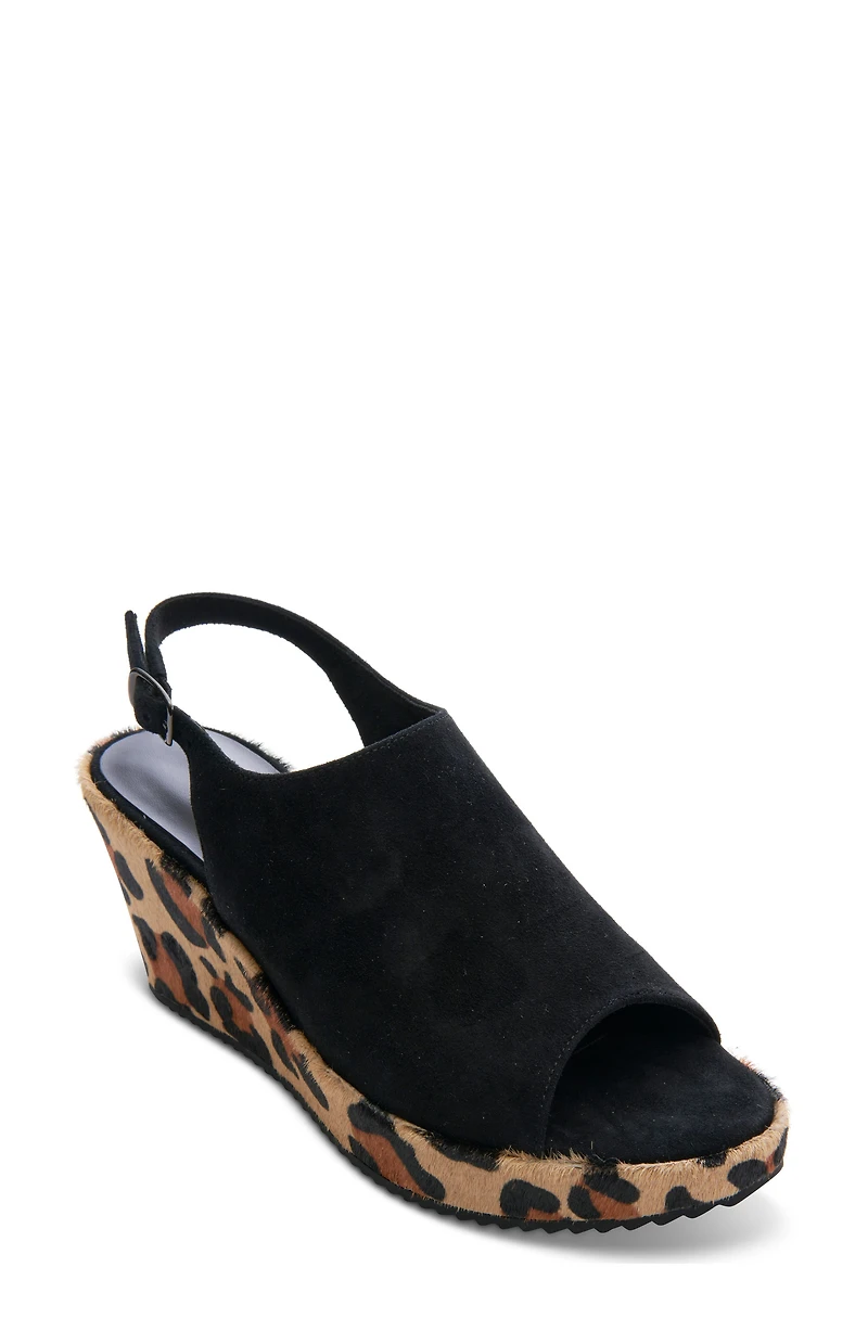 Liza Genuine Calf Hair Wedge Sandal