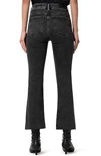 Anika Raw Hem High Waist Crop Flare Jeans