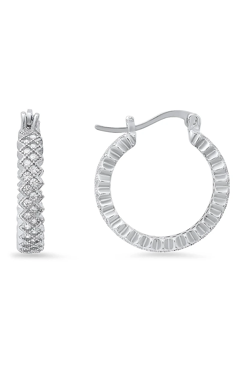 Sterling Silver Cubic Zirconia Hoop Earrings