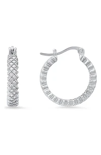Sterling Silver Cubic Zirconia Hoop Earrings