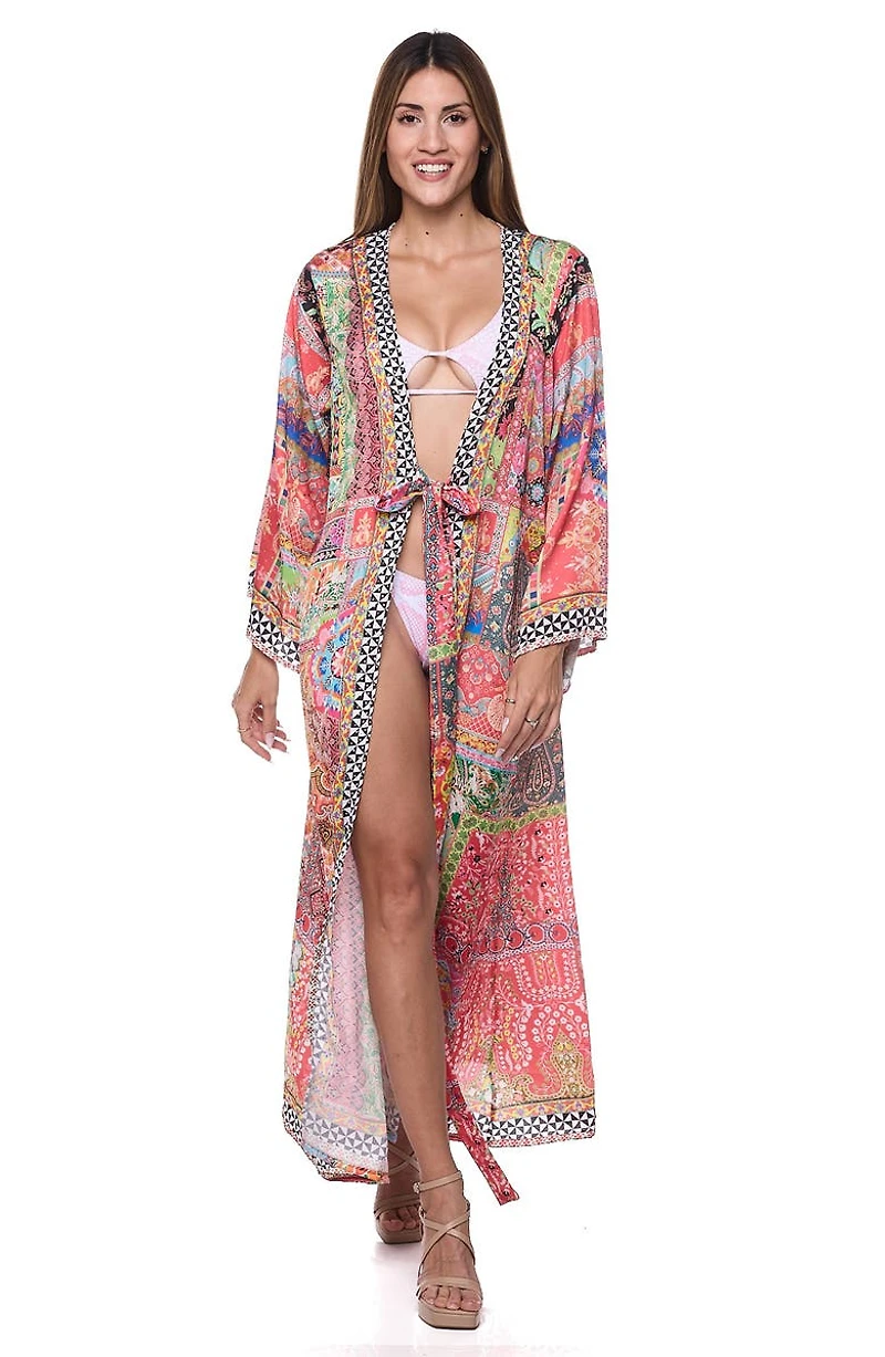Tie Waist Longline Cover-Up Duster