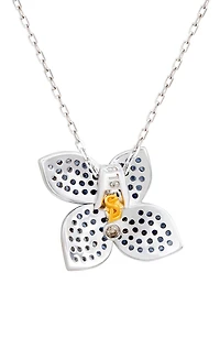 Sapphire Flower Pendant Necklace