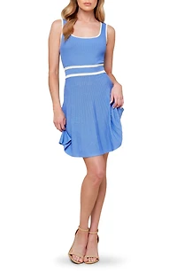 Stripe Sleeveless Sweater Minidress