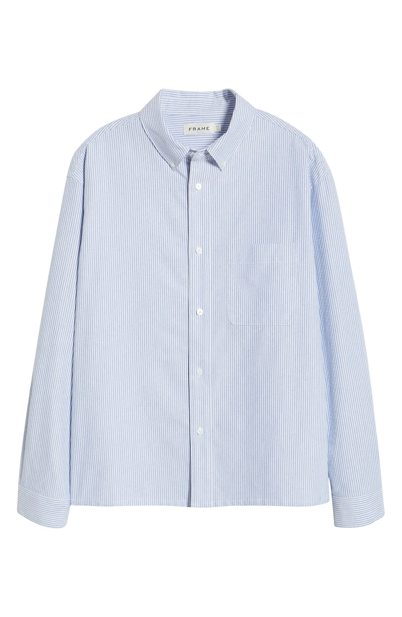 Stripe Cotton Button-Down Oxford Shirt
