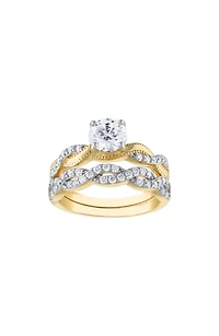 14K Gold Plated Silver Lab Grown Moissanite Ring