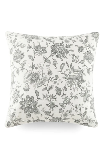 Jacobean Floral Cotton Throw Pillow