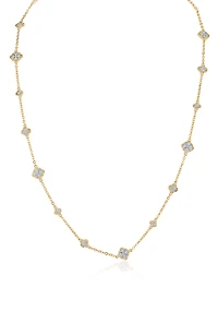 Two-Tone Filigree Station Chain Necklace