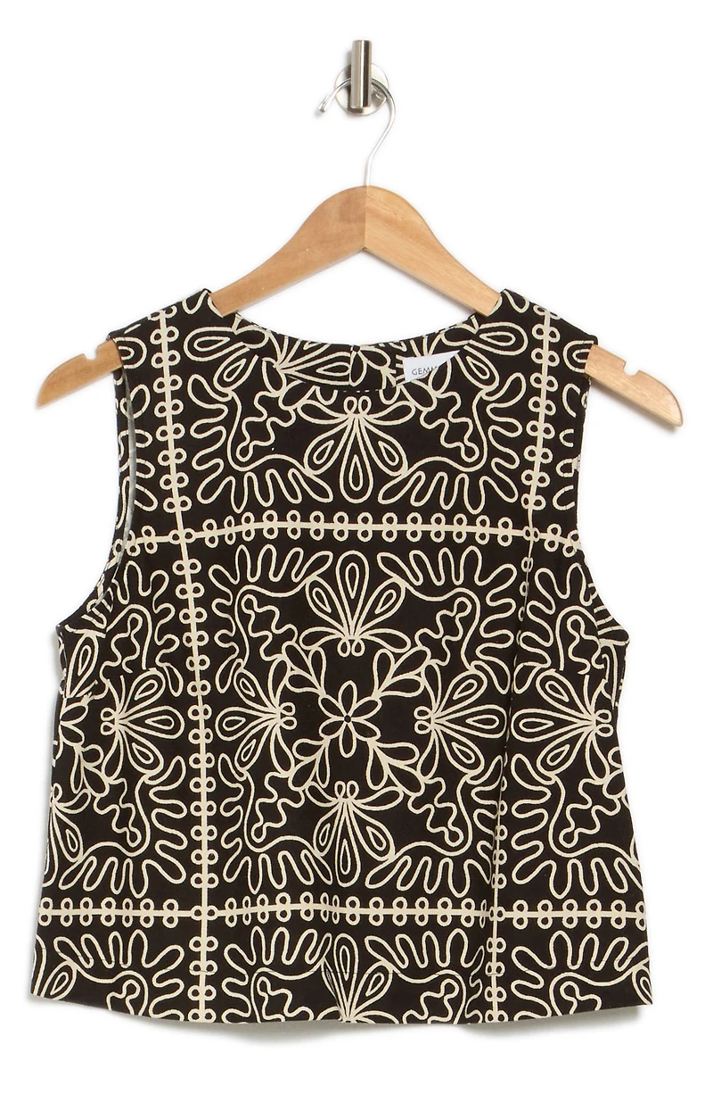 Jewel Neck Sleeveless Top