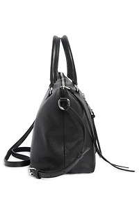 Moto Zip Leather Satchel