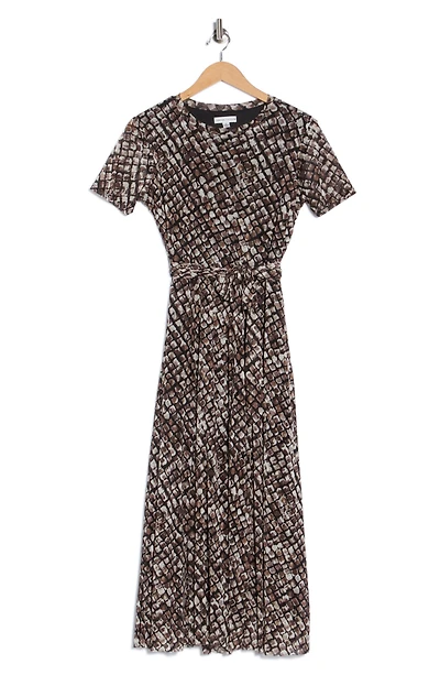 Short Sleeve Mesh Midi Dress