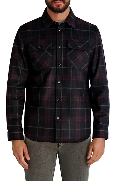 Plaid Ponte Snap-Up Shirt
