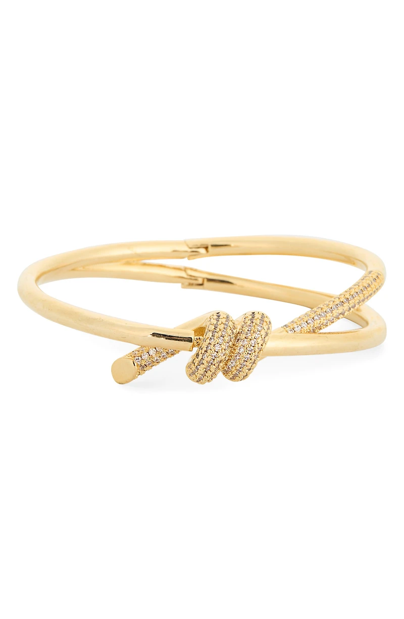 Zoe Pavé Cubic Zirconia Knot Hinged Bracelet