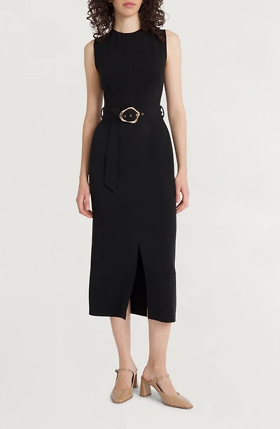 Sleeveless Belted Dress