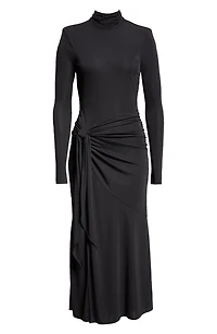Johnson Side Ruched Long Sleeve Jersey Dress