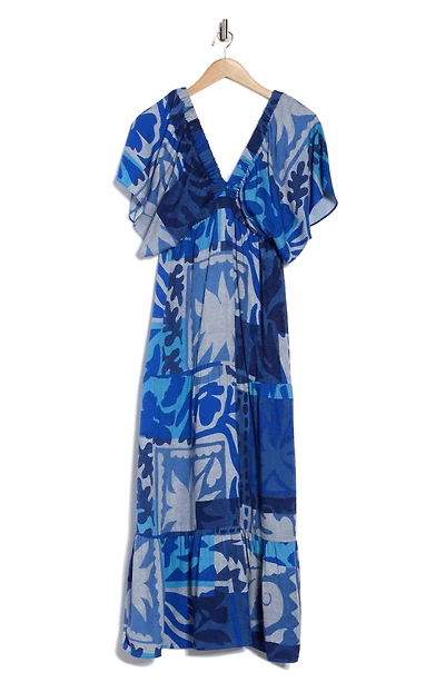 Flutter Sleeve Empire Waist Maxi Dress