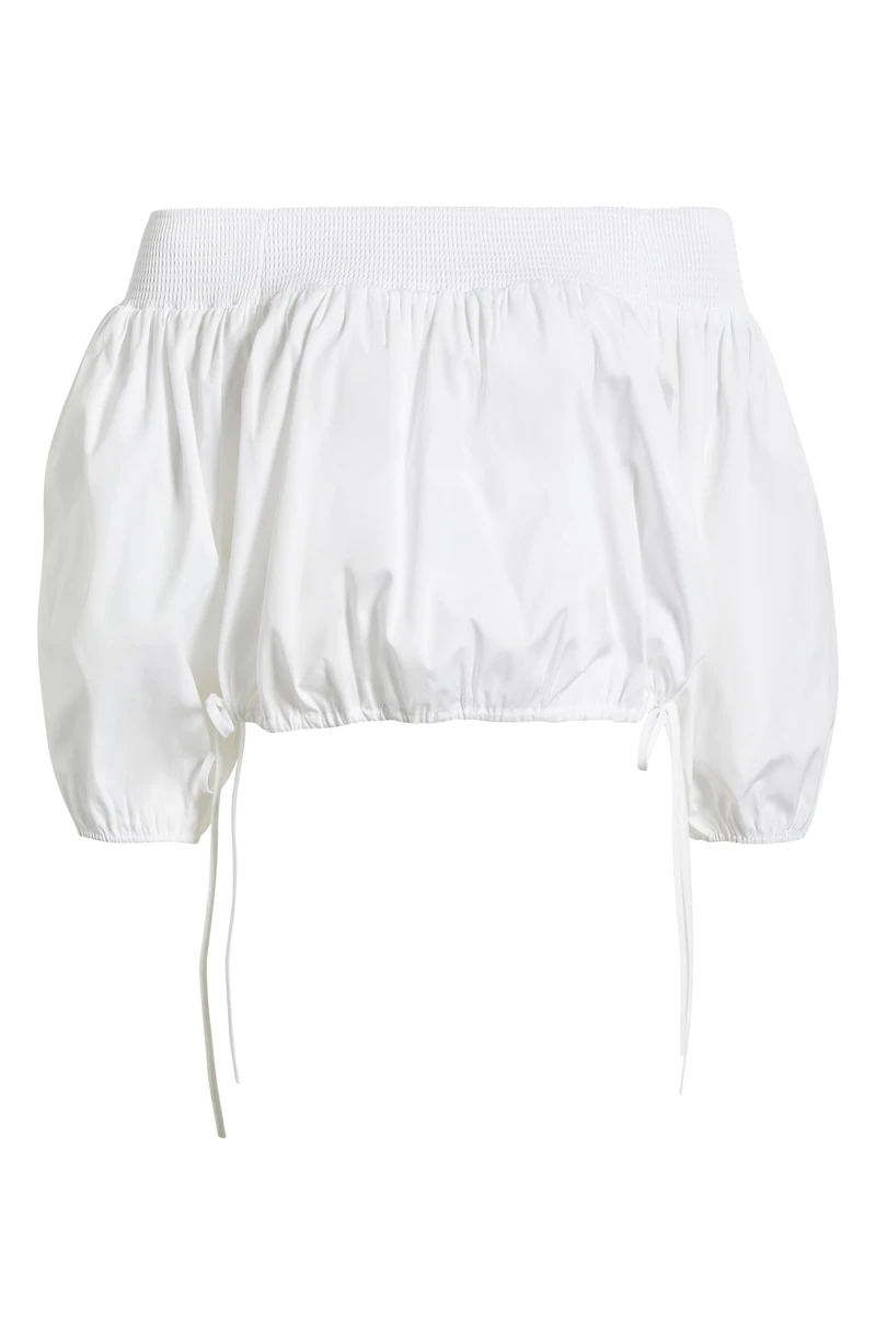 Off the Shoulder Cotton Poplin Shirt
