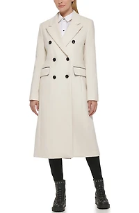 Wool Blend Double Breasted Coat