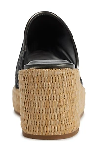 Logo Platform Wedge Sandal