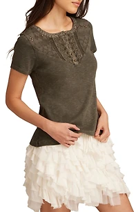 Cutwork Cotton Henley