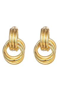 Lisa 24K Gold Plated Open Circle Drop Hoop Earrings