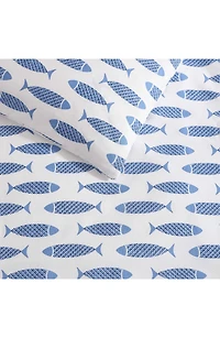Fish Cotton Percale Duvet Set