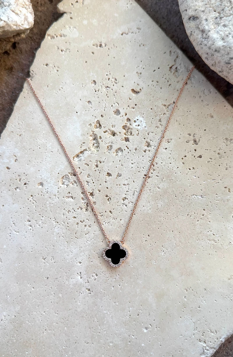Cubic Zirconia Clover Pendant Necklace