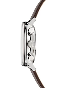Barnetb Chronograph Leather Strap Watch, 41mm