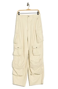 Parker Faux Leather Wide Leg Cargo Pants