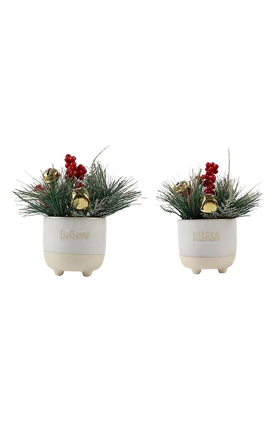 Christmas Mix in Falala & Believe Planter - Set of 2