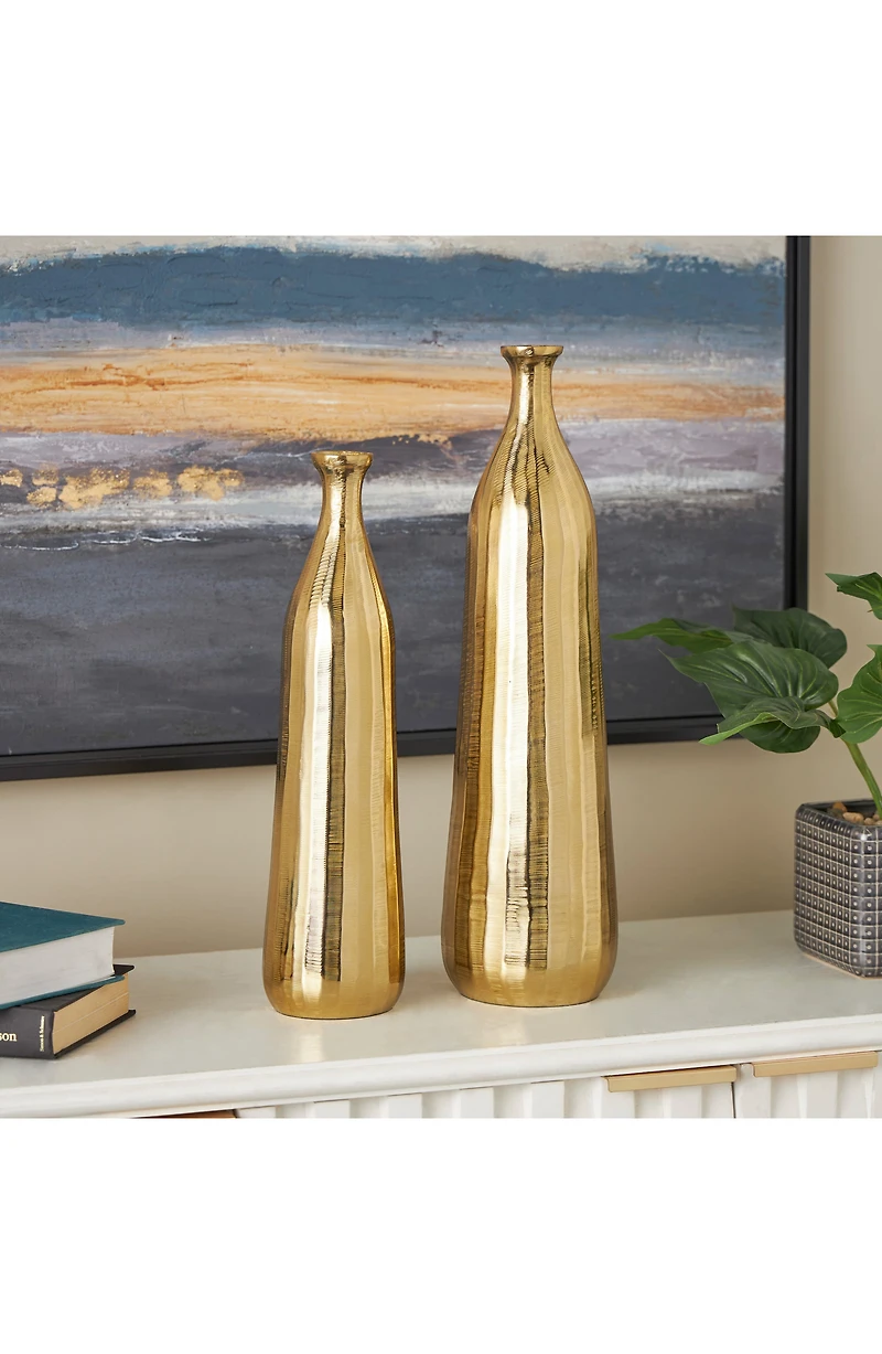 Golden Set of 2 Vase Set