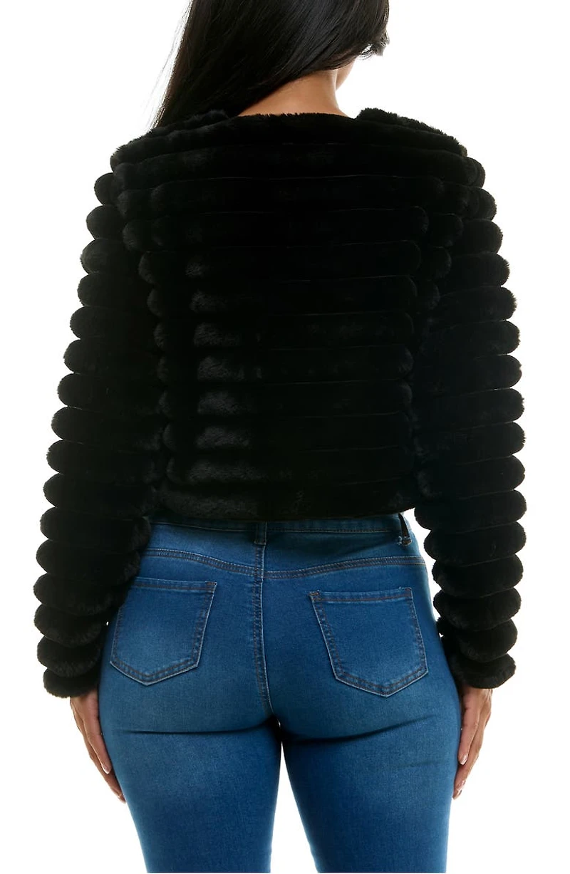 Faux Fur Long Sleeve Bolero