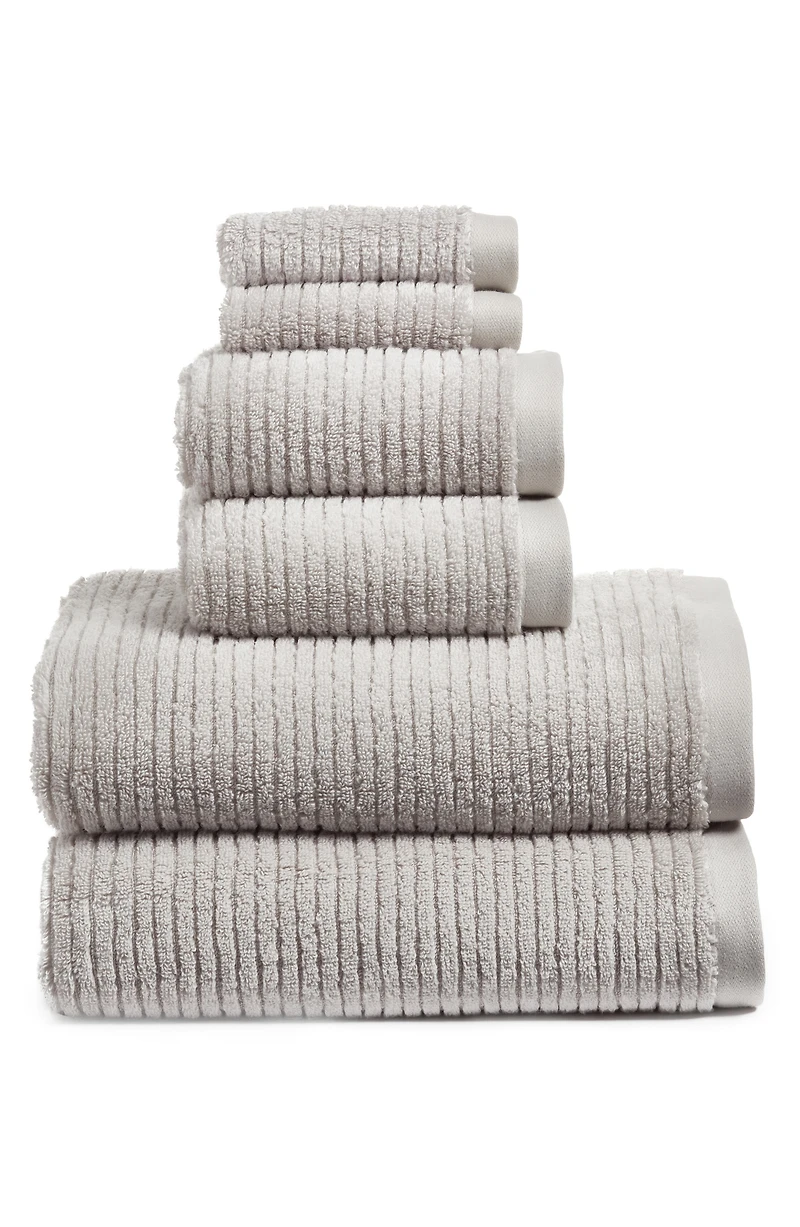 6-Piece Hydro Organic Cotton Blend Bath Towel, Hand Towel & Washcloth Set