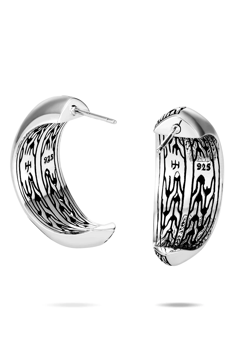 Classic Chain Knife Edge Hoop Earrings