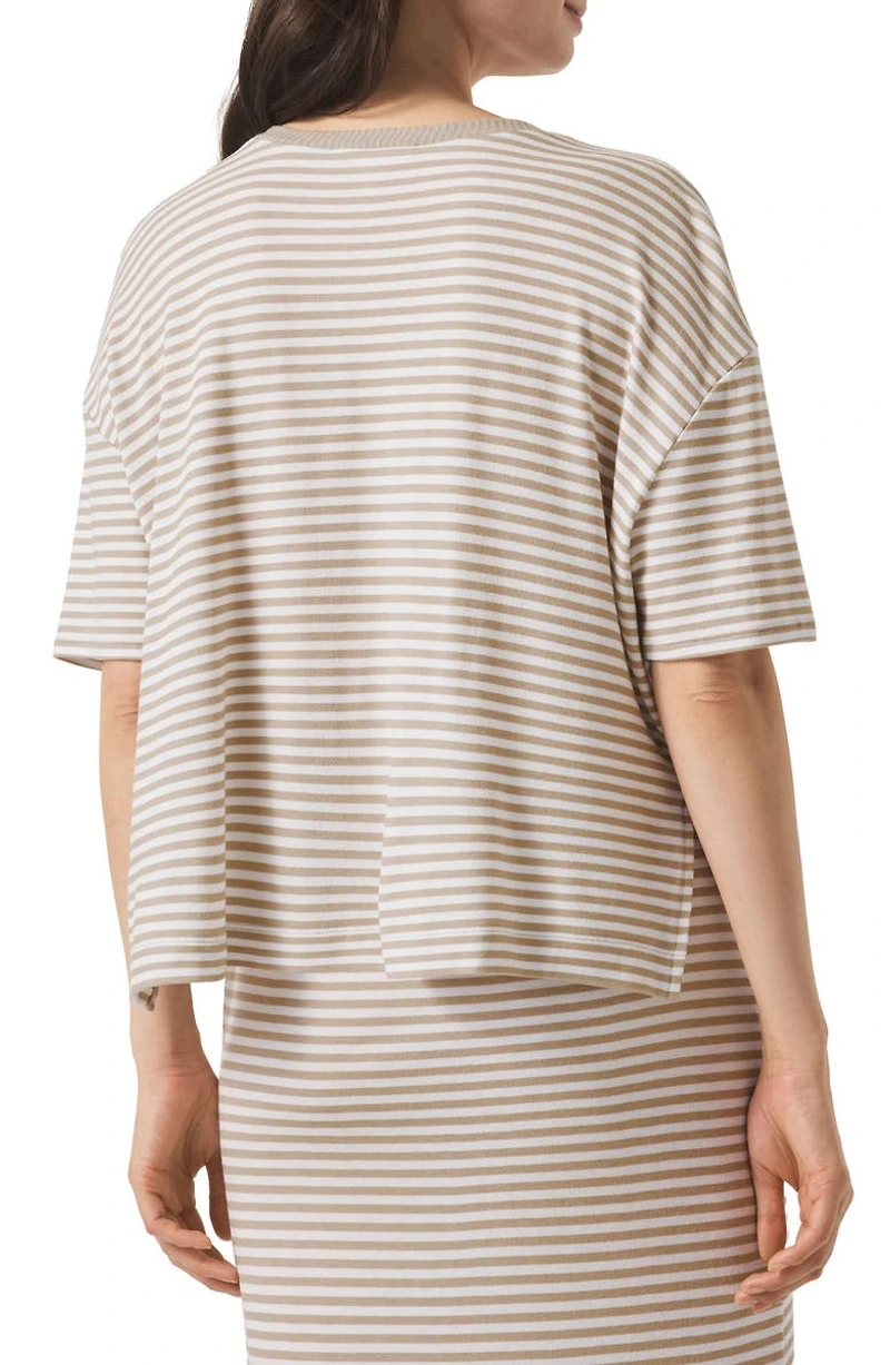 Brooke Stripe Short Sleeve Half Zip T-Shirt