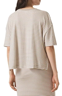 Brooke Stripe Short Sleeve Half Zip T-Shirt