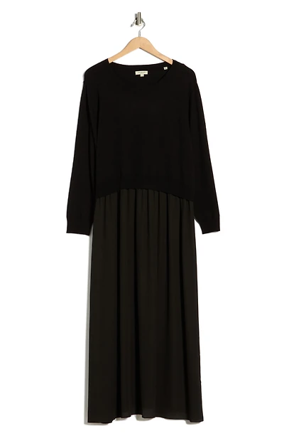 Long Sleeve Twofer Sweater Dress