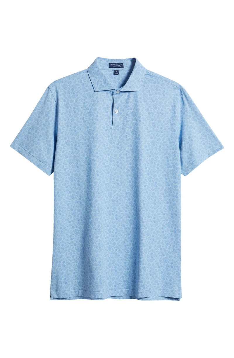Crown Crafted Botanical Print Performance Jersey Polo