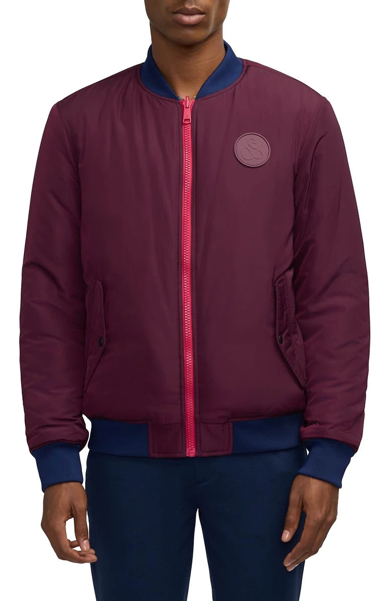 Evlon Reversible Faux Shearling Bomber Jacket