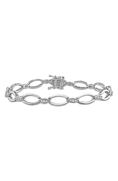 Diamond Oval Link Bracelet - 0.24ct.