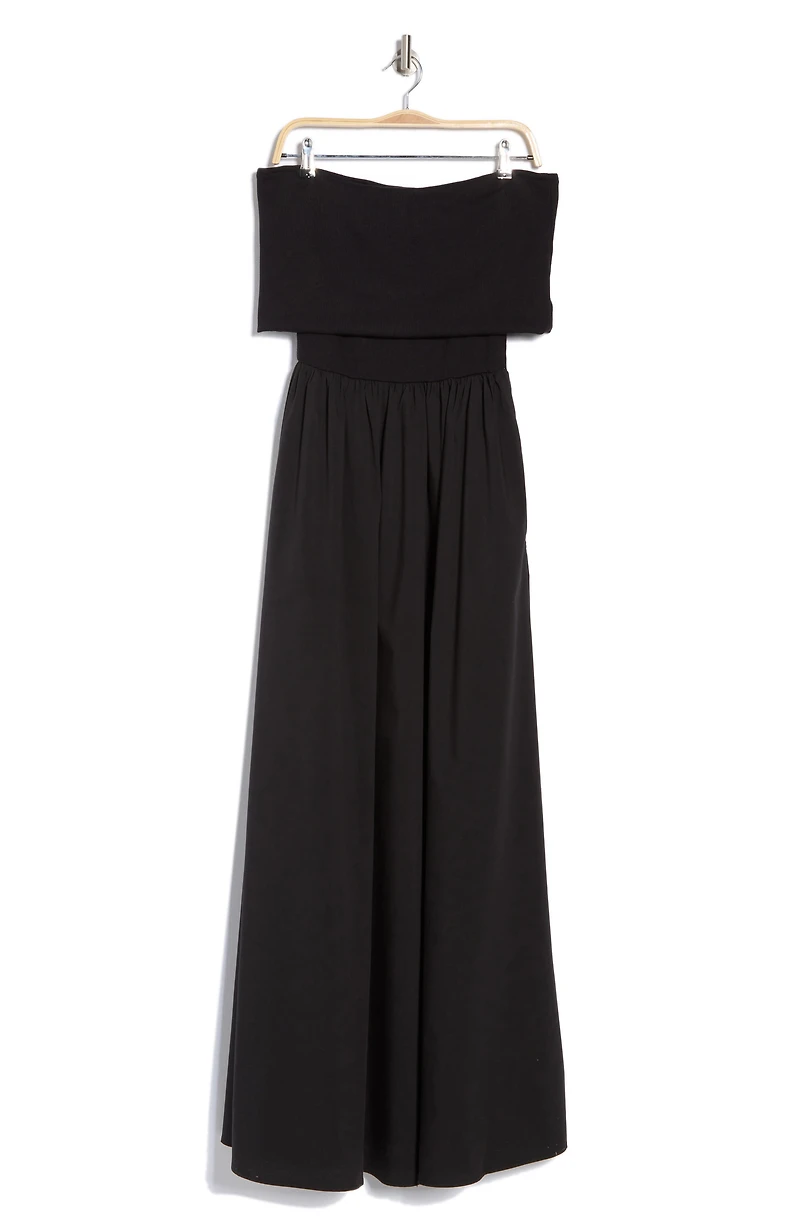 Monet Off-the-Shoulder Mixed Media Maxi Dress