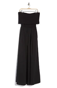 Monet Off-the-Shoulder Mixed Media Maxi Dress