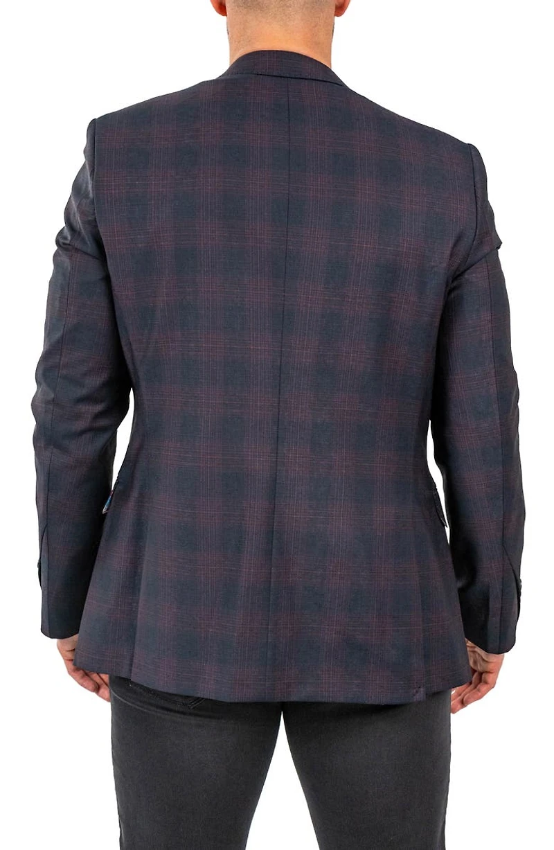 Descartes Plaid Wool Blend Blazer