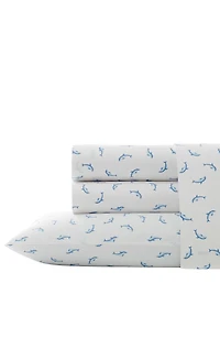 Dolphin Print 200 Thread Count Cotton Percale Sheet Set